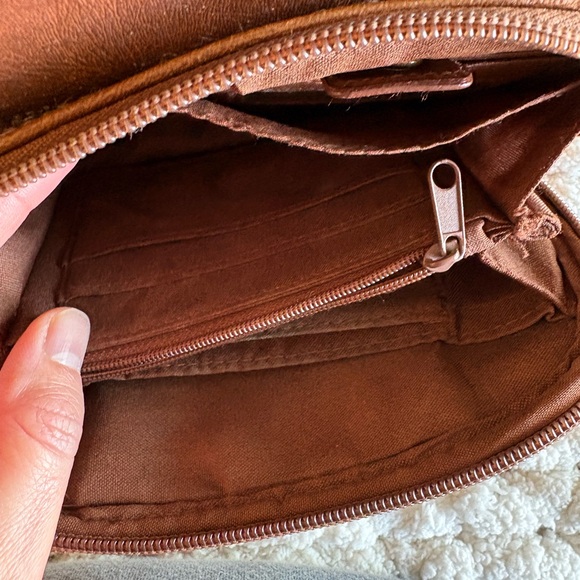 Leather Mini Backpack Brown Adjustable Straps Small Travel Pack Bag - Picture 9 of 9